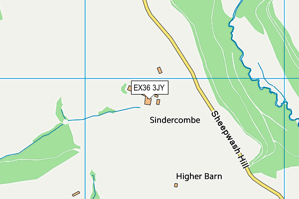 EX36 3JY map - OS VectorMap District (Ordnance Survey) EX36 3JY map - OS VectorMap District (Ordnance Survey)