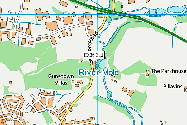 EX36 3LJ map - OS VectorMap District (Ordnance Survey)