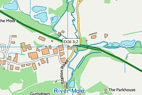 EX36 3LZ map - OS VectorMap District (Ordnance Survey)