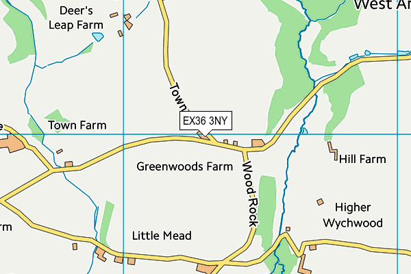 EX36 3NY map - OS VectorMap District (Ordnance Survey) EX36 3NY map - OS VectorMap District (Ordnance Survey)