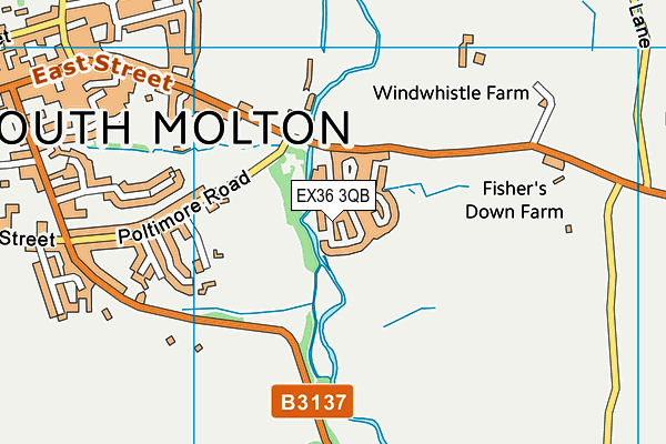 EX36 3QB map - OS VectorMap District (Ordnance Survey)