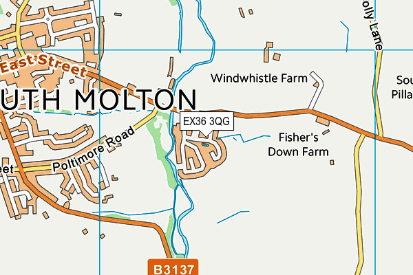 EX36 3QG map - OS VectorMap District (Ordnance Survey)