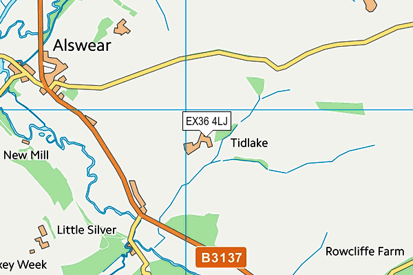 EX36 4LJ map - OS VectorMap District (Ordnance Survey) EX36 4LJ map - OS VectorMap District (Ordnance Survey)