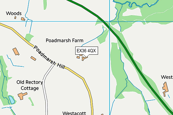 EX36 4QX map - OS VectorMap District (Ordnance Survey) EX36 4QX map - OS VectorMap District (Ordnance Survey)