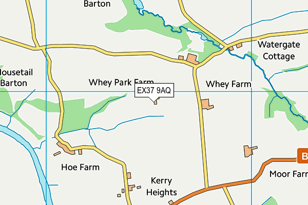 EX37 9AQ map - OS VectorMap District (Ordnance Survey)