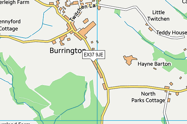 EX37 9JE map - OS VectorMap District (Ordnance Survey) EX37 9JE map - OS VectorMap District (Ordnance Survey)