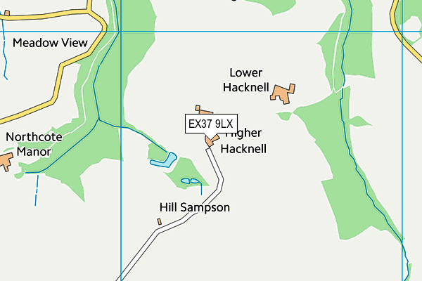 EX37 9LX map - OS VectorMap District (Ordnance Survey) EX37 9LX map - OS VectorMap District (Ordnance Survey)