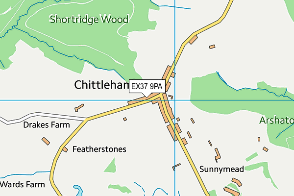 EX37 9PA map - OS VectorMap District (Ordnance Survey)