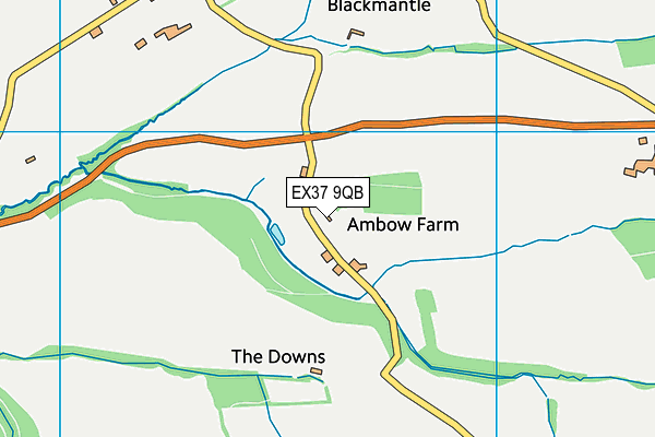 EX37 9QB map - OS VectorMap District (Ordnance Survey) EX37 9QB map - OS VectorMap District (Ordnance Survey)