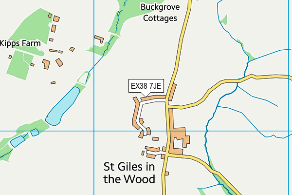 EX38 7JE map - OS VectorMap District (Ordnance Survey)