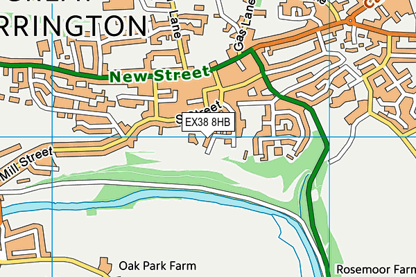 EX38 8HB map - OS VectorMap District (Ordnance Survey)