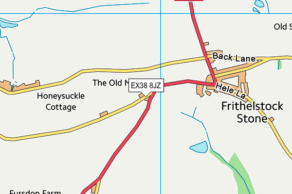 EX38 8JZ map - OS VectorMap District (Ordnance Survey)