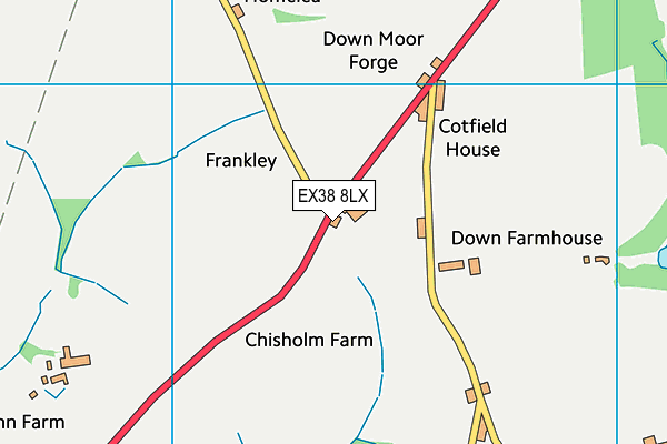 EX38 8LX map - OS VectorMap District (Ordnance Survey) EX38 8LX map - OS VectorMap District (Ordnance Survey)