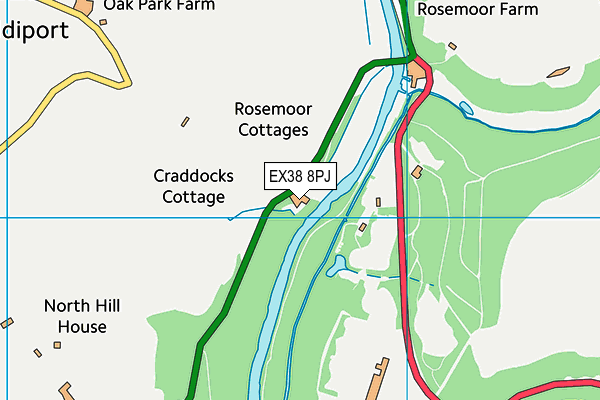 EX38 8PJ map - OS VectorMap District (Ordnance Survey) EX38 8PJ map - OS VectorMap District (Ordnance Survey)