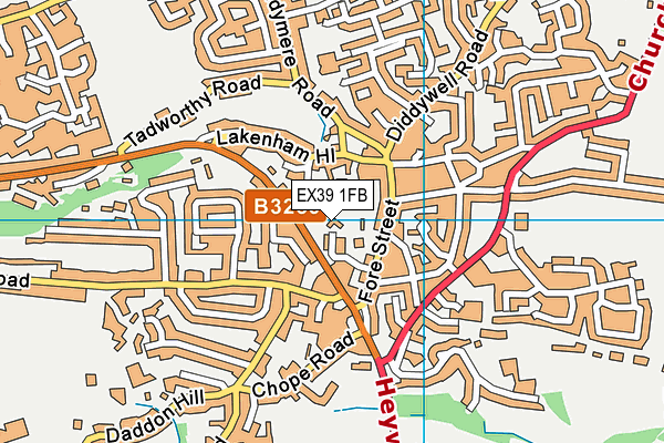 EX39 1FB map - OS VectorMap District (Ordnance Survey) EX39 1FB map - OS VectorMap District (Ordnance Survey)