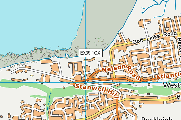 EX39 1GX map - OS VectorMap District (Ordnance Survey) EX39 1GX map - OS VectorMap District (Ordnance Survey)