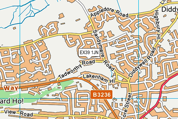EX39 1JN map - OS VectorMap District (Ordnance Survey) EX39 1JN map - OS VectorMap District (Ordnance Survey)