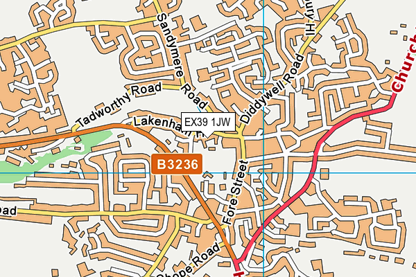 EX39 1JW map - OS VectorMap District (Ordnance Survey) EX39 1JW map - OS VectorMap District (Ordnance Survey)