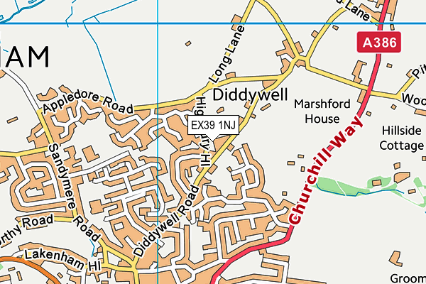 EX39 1NJ map - OS VectorMap District (Ordnance Survey) EX39 1NJ map - OS VectorMap District (Ordnance Survey)