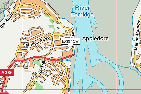 EX39 1QW map - OS VectorMap District (Ordnance Survey) EX39 1QW map - OS VectorMap District (Ordnance Survey)