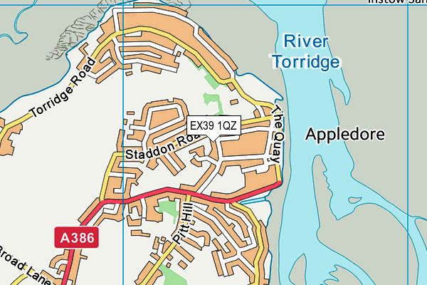 EX39 1QZ map - OS VectorMap District (Ordnance Survey)