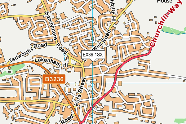 EX39 1SX map - OS VectorMap District (Ordnance Survey) EX39 1SX map - OS VectorMap District (Ordnance Survey)