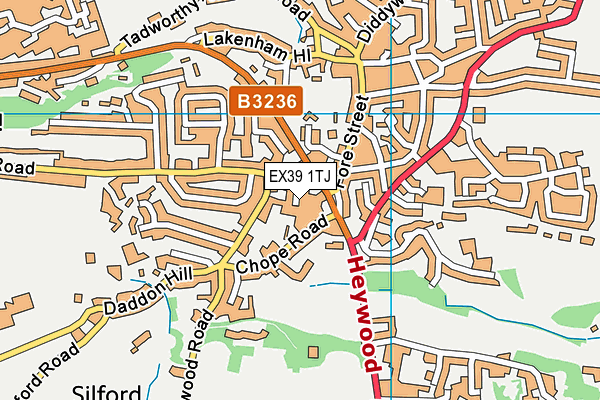 EX39 1TJ map - OS VectorMap District (Ordnance Survey) EX39 1TJ map - OS VectorMap District (Ordnance Survey)