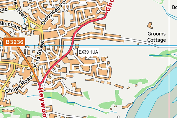EX39 1UA map - OS VectorMap District (Ordnance Survey) EX39 1UA map - OS VectorMap District (Ordnance Survey)
