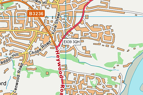 EX39 3QH map - OS VectorMap District (Ordnance Survey) EX39 3QH map - OS VectorMap District (Ordnance Survey)