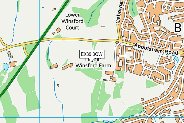 EX39 3QW map - OS VectorMap District (Ordnance Survey) EX39 3QW map - OS VectorMap District (Ordnance Survey)