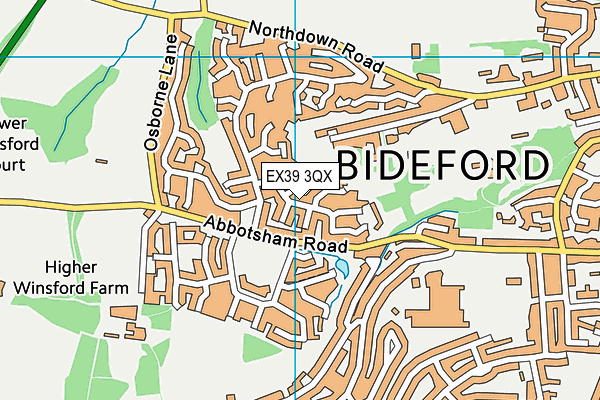 EX39 3QX map - OS VectorMap District (Ordnance Survey) EX39 3QX map - OS VectorMap District (Ordnance Survey)