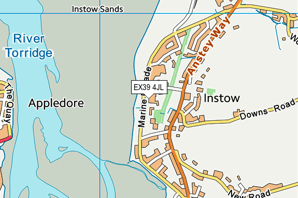 EX39 4JL map - OS VectorMap District (Ordnance Survey) EX39 4JL map - OS VectorMap District (Ordnance Survey)