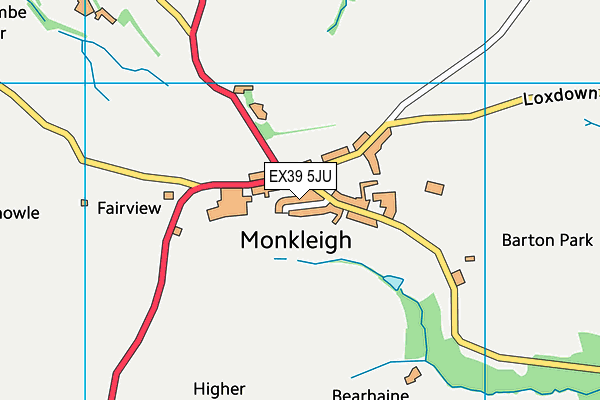 EX39 5JU map - OS VectorMap District (Ordnance Survey) EX39 5JU map - OS VectorMap District (Ordnance Survey)