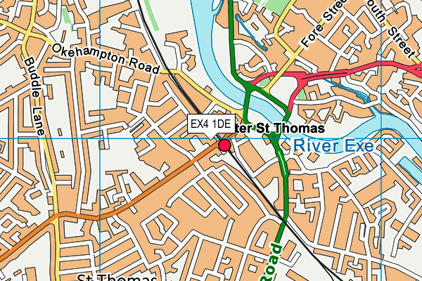 EX4 1DE map - OS VectorMap District (Ordnance Survey) EX4 1DE map - OS VectorMap District (Ordnance Survey)