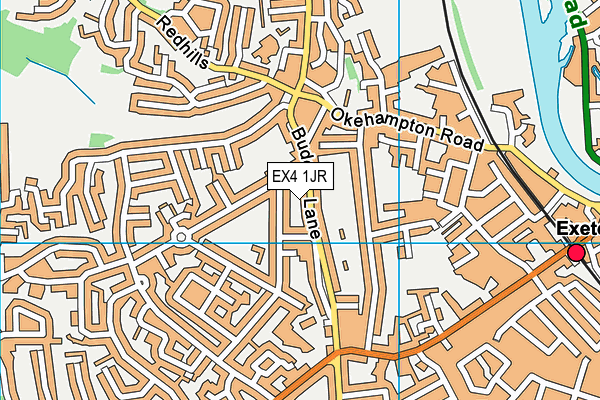 EX4 1JR map - OS VectorMap District (Ordnance Survey) EX4 1JR map - OS VectorMap District (Ordnance Survey)