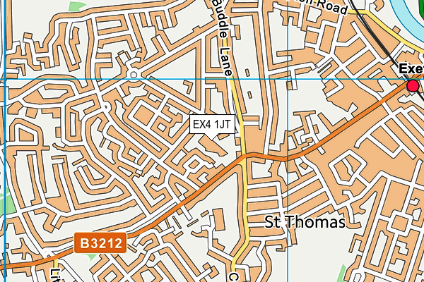 EX4 1JT map - OS VectorMap District (Ordnance Survey) EX4 1JT map - OS VectorMap District (Ordnance Survey)