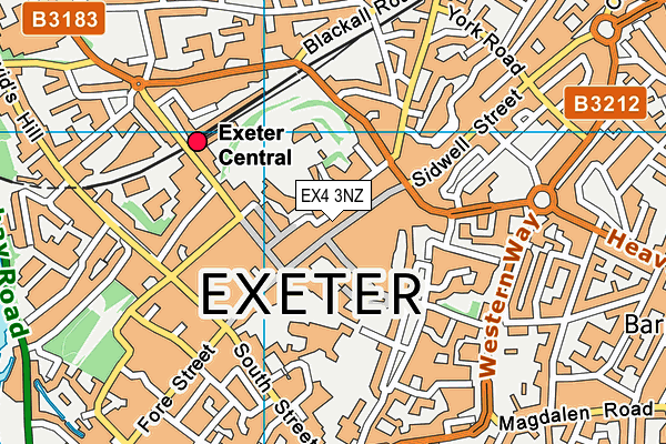 EX4 3NZ map - OS VectorMap District (Ordnance Survey) EX4 3NZ map - OS VectorMap District (Ordnance Survey)