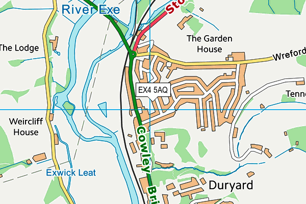 EX4 5AQ map - OS VectorMap District (Ordnance Survey) EX4 5AQ map - OS VectorMap District (Ordnance Survey)