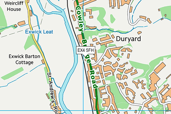 EX4 5FH map - OS VectorMap District (Ordnance Survey) EX4 5FH map - OS VectorMap District (Ordnance Survey)