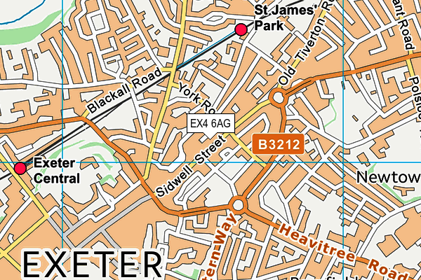 EX4 6AG map - OS VectorMap District (Ordnance Survey) EX4 6AG map - OS VectorMap District (Ordnance Survey)