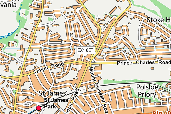 EX4 6ET map - OS VectorMap District (Ordnance Survey) EX4 6ET map - OS VectorMap District (Ordnance Survey)