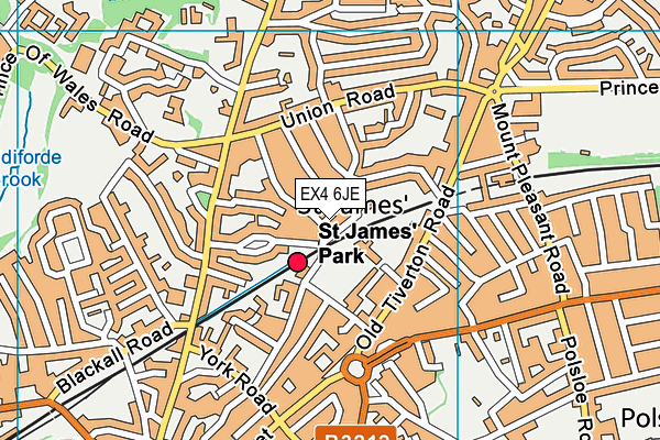 EX4 6JE map - OS VectorMap District (Ordnance Survey)