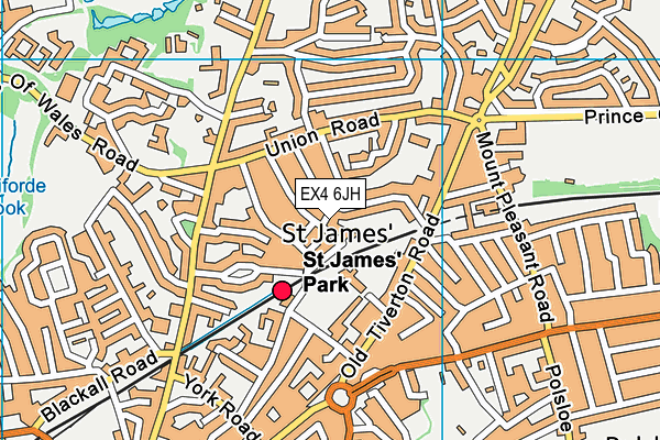 EX4 6JH map - OS VectorMap District (Ordnance Survey)
