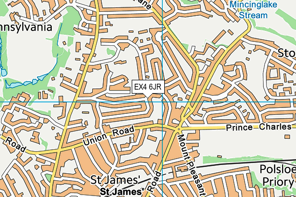 EX4 6JR map - OS VectorMap District (Ordnance Survey) EX4 6JR map - OS VectorMap District (Ordnance Survey)