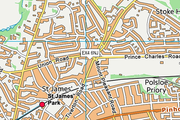 EX4 6NJ map - OS VectorMap District (Ordnance Survey)