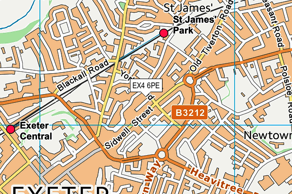 EX4 6PE map - OS VectorMap District (Ordnance Survey)