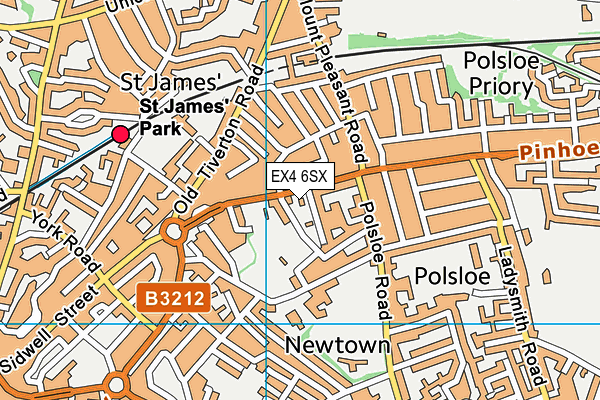 EX4 6SX map - OS VectorMap District (Ordnance Survey) EX4 6SX map - OS VectorMap District (Ordnance Survey)