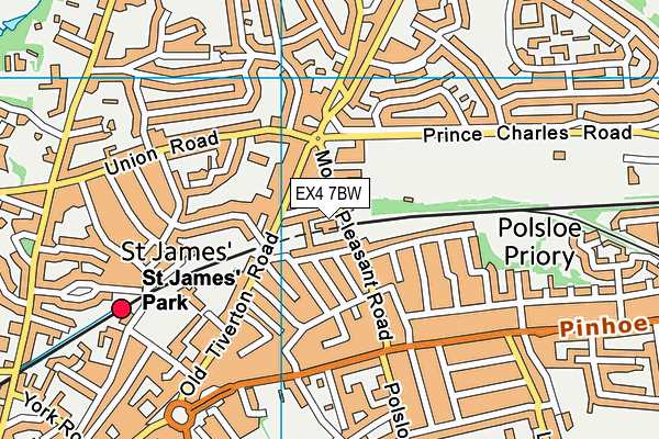 EX4 7BW map - OS VectorMap District (Ordnance Survey) EX4 7BW map - OS VectorMap District (Ordnance Survey)