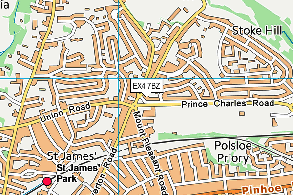 EX4 7BZ map - OS VectorMap District (Ordnance Survey) EX4 7BZ map - OS VectorMap District (Ordnance Survey)
