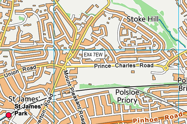 EX4 7EW map - OS VectorMap District (Ordnance Survey) EX4 7EW map - OS VectorMap District (Ordnance Survey)